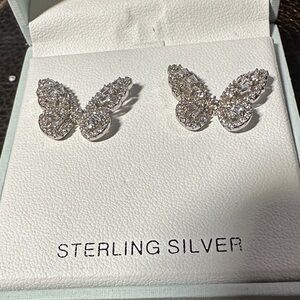 Dazzling Butterfly Earrings in Sterling Silver